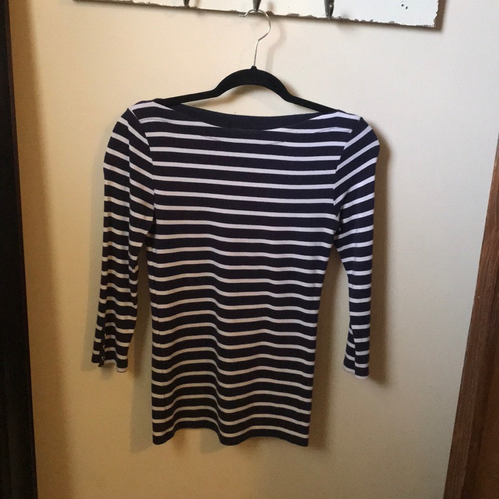 Navy Blue Striped Top